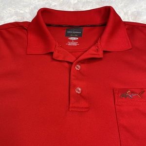 Greg Norman For Tasso Elba Long Sleeve Red Polo Size L